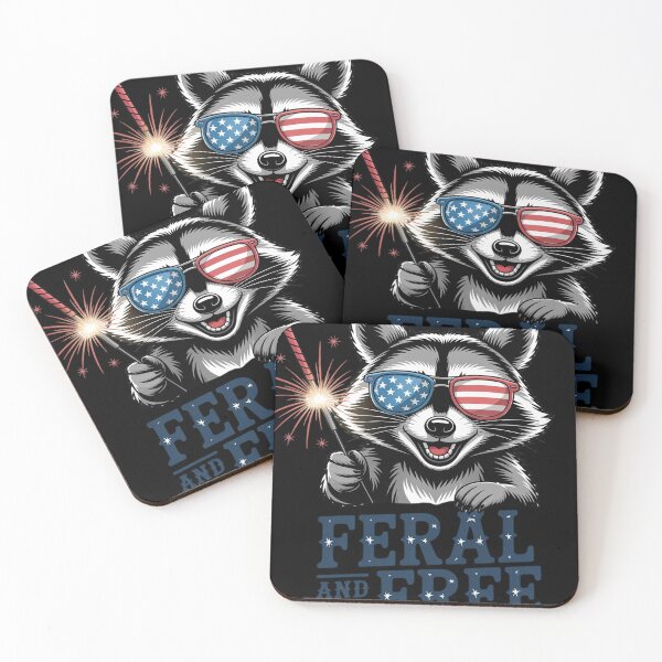 Item preview, Feral & Free Patriotic Racoon Feral And Free 4th July26 designed and sold by RoyTill0Art.