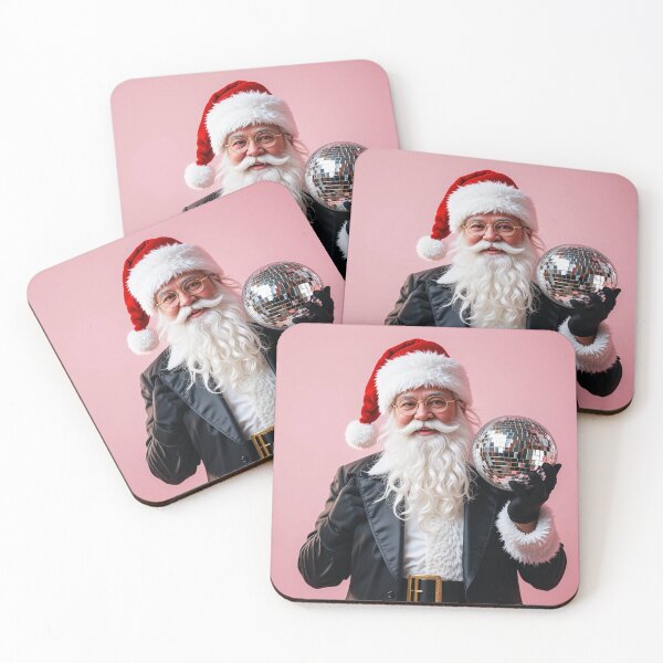 Item preview, Stylish Party Santa Claus with Disco Ball – Modern Festive Christmas Art designed and sold by PixelVibe782.