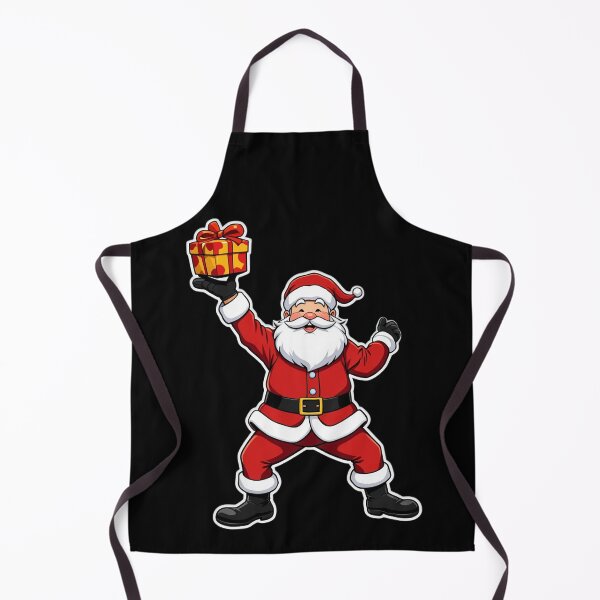 Item preview, Energetic Cartoon Santa Claus with Gift – Bold and Playful Christmas Art designed and sold by PixelVibe782.