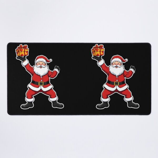 Item preview, Energetic Cartoon Santa Claus with Gift – Bold and Playful Christmas Art designed and sold by PixelVibe782.