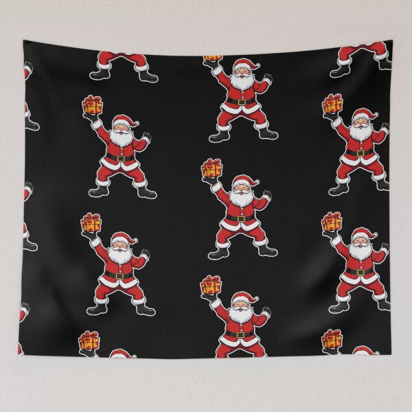 Item preview, Energetic Cartoon Santa Claus with Gift – Bold and Playful Christmas Art designed and sold by PixelVibe782.