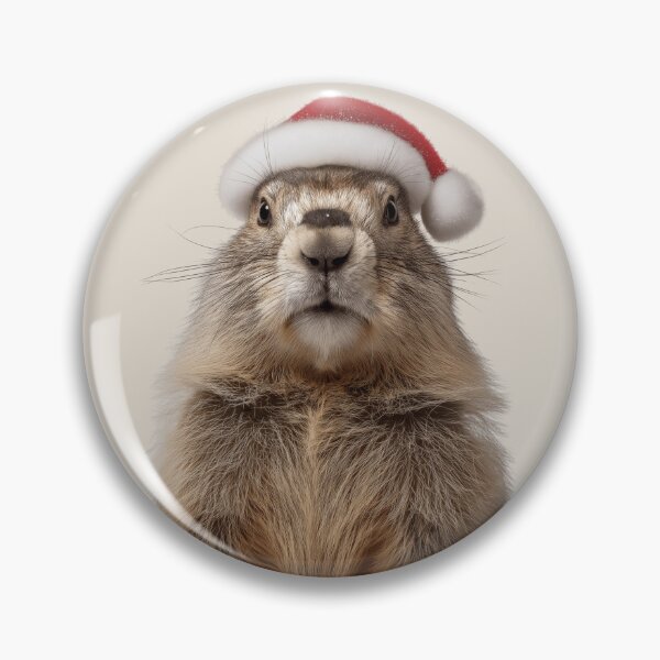 Item preview, Festive Olympic Marmot in Santa Hat designed and sold by LazyOwlStore.