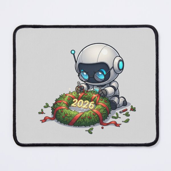 Item preview, Festive Crafter: Robot Making the 2026 Mistletoe Wreath designed and sold by henamy.