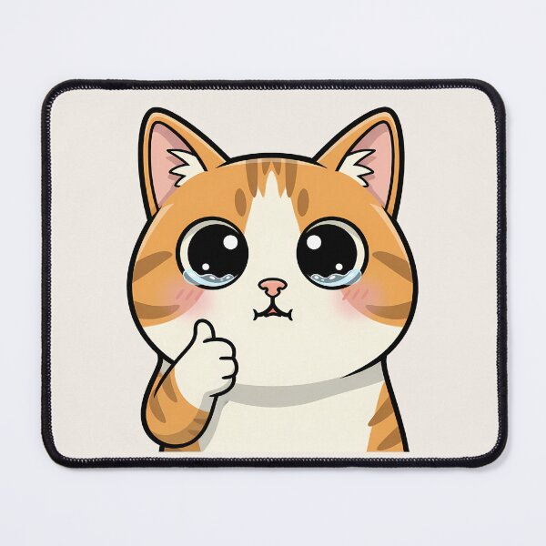 Item preview, Cute Cat Meme – Crying Thumbs Up Kitty – Funny Kawaii Cartoon designed and sold by lemonfishing.