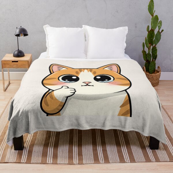 Item preview, Cute Cat Meme – Crying Thumbs Up Kitty – Funny Kawaii Cartoon designed and sold by lemonfishing.