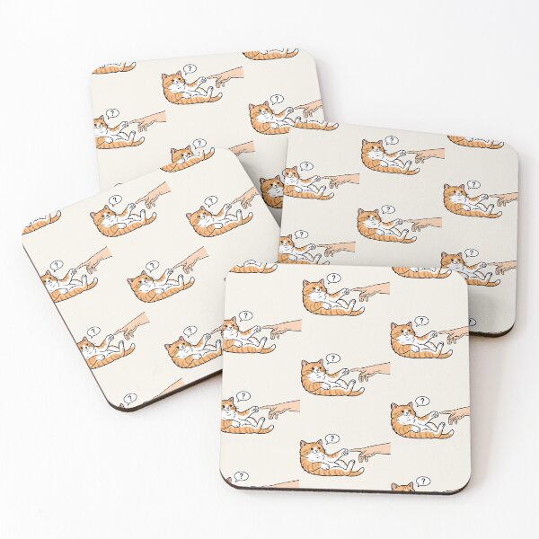 Item preview, Cat Creation Meme – Cute Michelangelo Parody – Funny Cartoon Paw Touch(small-ver) designed and sold by lemonfishing.
