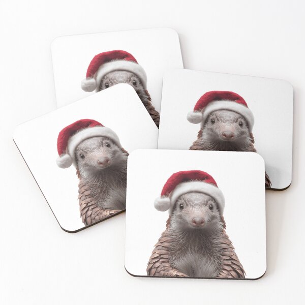 Item preview, Festive Pangolin Wearing Santa Hat designed and sold by LazyOwlStore.