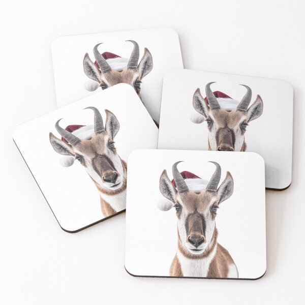 Item preview, Festive Pronghorn Antelope Wearing Santa Hat designed and sold by LazyOwlStore.