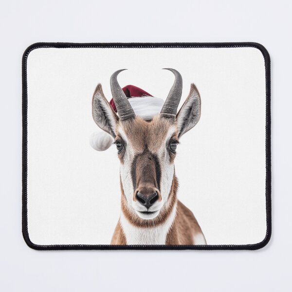 Item preview, Festive Pronghorn Antelope Wearing Santa Hat designed and sold by LazyOwlStore.