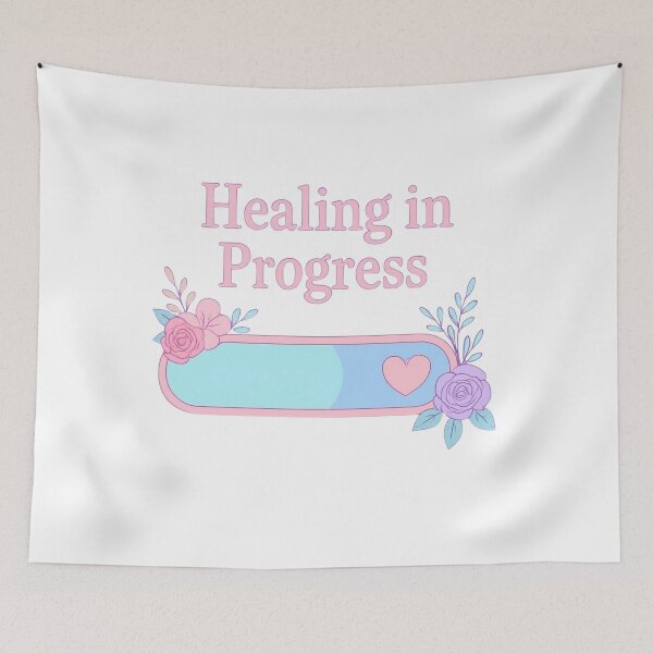Item preview, Healing in Progress Pastel Floral Bar • Soft Girl Self-Care & Emotional Wellness Design designed and sold by SirensSageStone.