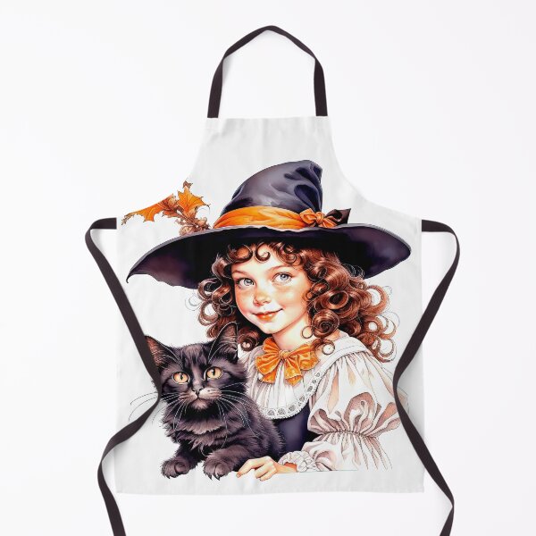 Item preview, Happy Halloween Design with Little Cute Witch And Her Black Cat designed and sold by LanaGustavsson.