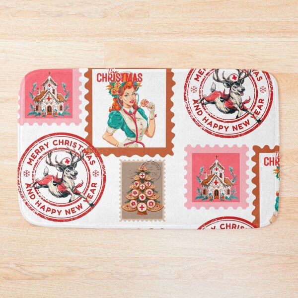 Item preview, Retro Medical Christmas Stamp Set Art designed and sold by Anastasiia Yurevych.