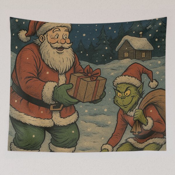 Item preview, The Grinch and Santa Claus designed and sold by Mauswohn.