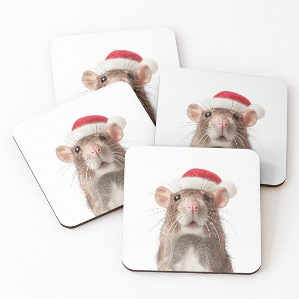 Item preview, Festive Cute Rat in Santa Hat designed and sold by LazyOwlStore.