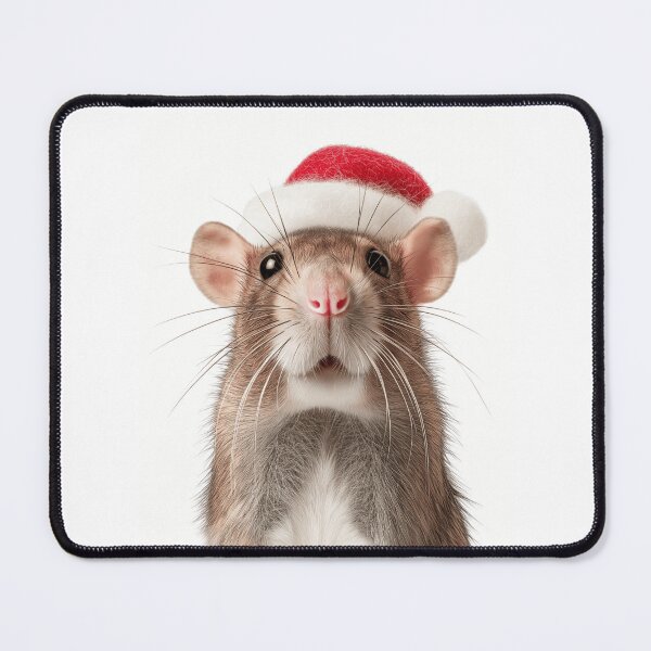 Item preview, Festive Cute Rat in Santa Hat designed and sold by LazyOwlStore.