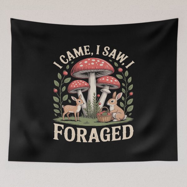 Item preview, I Came I Saw I Foraged Cottagecore Mushroom Forest designed and sold by velltoons.