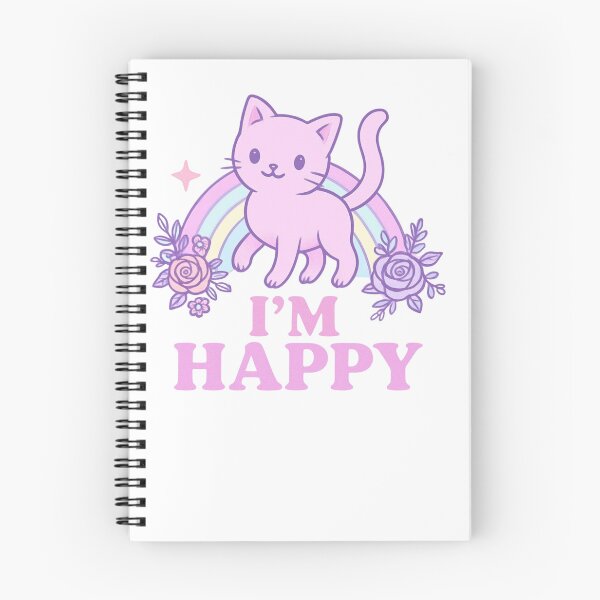 Item preview, Kawaii Pastel Cat with Rainbow • Cute I’m Happy Positive Aesthetic Design designed and sold by SirensSageStone.