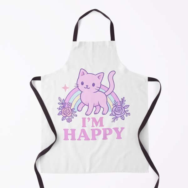Item preview, Kawaii Pastel Cat with Rainbow • Cute I’m Happy Positive Aesthetic Design designed and sold by SirensSageStone.