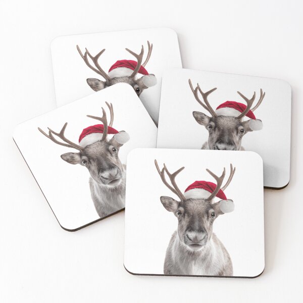 Item preview, Festive Reindeer Wearing Santa Hat designed and sold by LazyOwlStore.