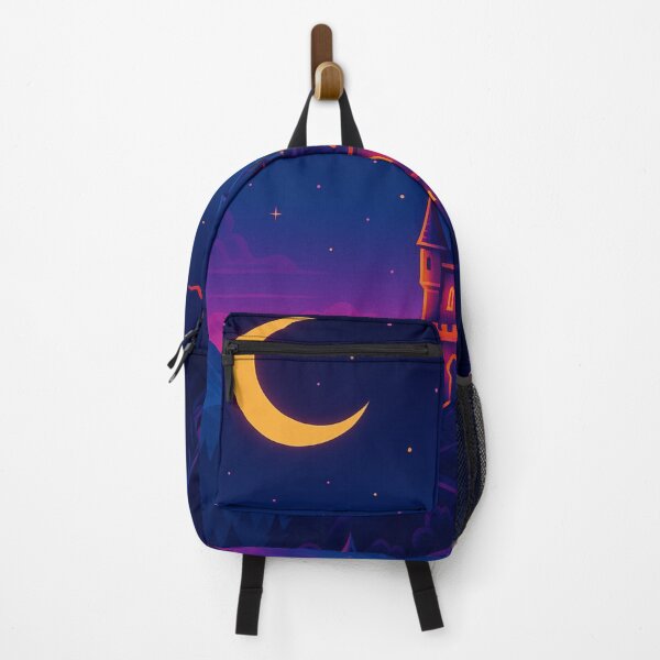 Item preview, Neon Castle Moonlit Vaporwave Hill designed and sold by GolabMagic.