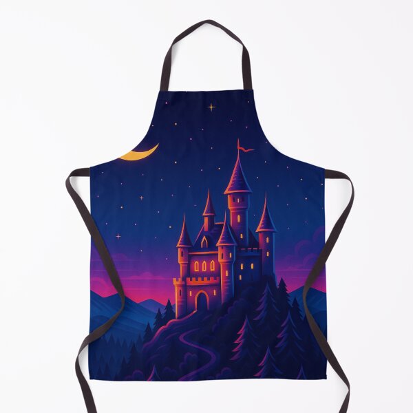 Item preview, Neon Castle Moonlit Vaporwave Hill designed and sold by GolabMagic.