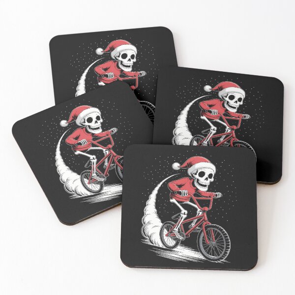Item preview, Santa Skeleton BMX Biker Halloween Christmas designed and sold by PunkNation-Arts.