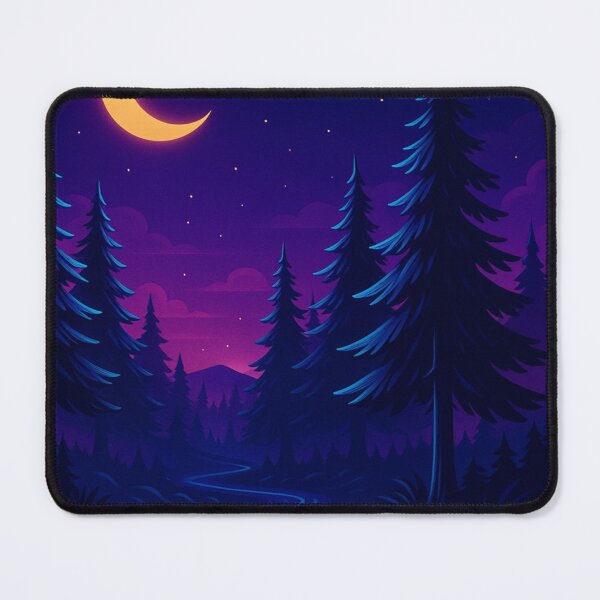 Item preview, Neon Forest Moonlight Vaporwave Scene designed and sold by GolabMagic.
