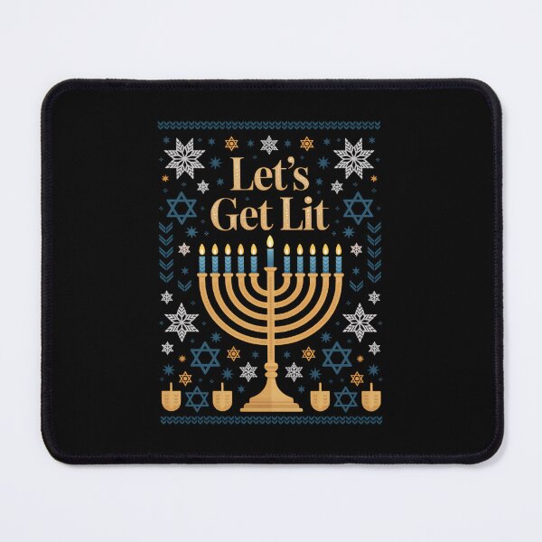 Item preview, Ugly Hanukkah Sweater Lets Get Lit Menorah Jewish designed and sold by PunkNation-Arts.