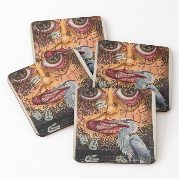 Item preview, Face with patterns and a heron designed and sold by anna4227belle.