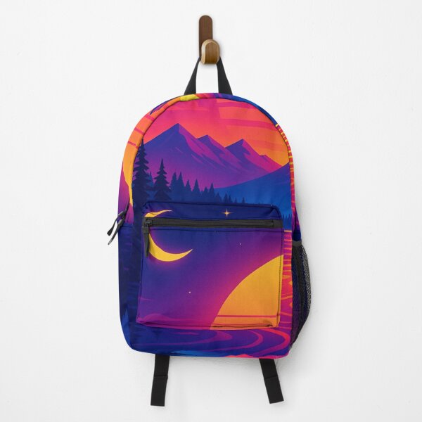 Item preview, Neon Sunrise Vaporwave Mountain Landscape designed and sold by GolabMagic.