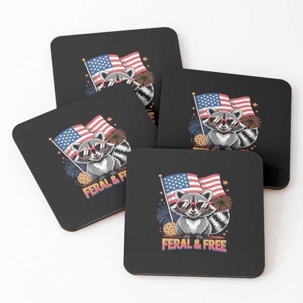 Item preview, Feral & Free Patriotic Racoon Feral And Free 4th July29 designed and sold by RuthGAArt.