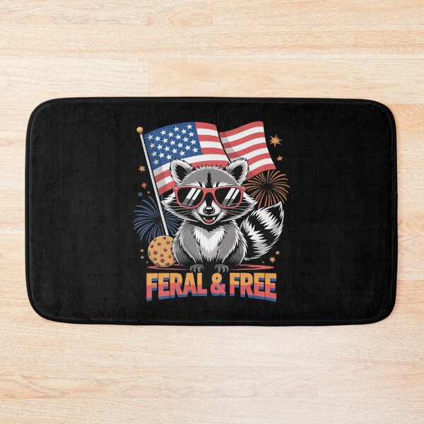 Item preview, Feral & Free Patriotic Racoon Feral And Free 4th July29 designed and sold by RuthGAArt.