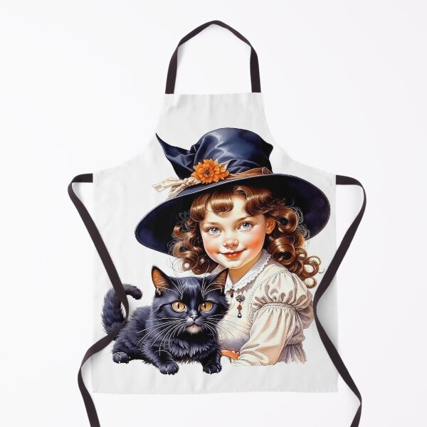 Item preview, Happy Halloween Design with Little Cute Witch And Her Black Cat designed and sold by LanaGustavsson.