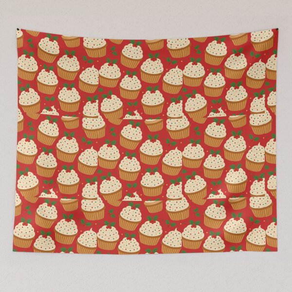 Item preview, Holiday Cupcakes Pattern designed and sold by Signal and Ink.