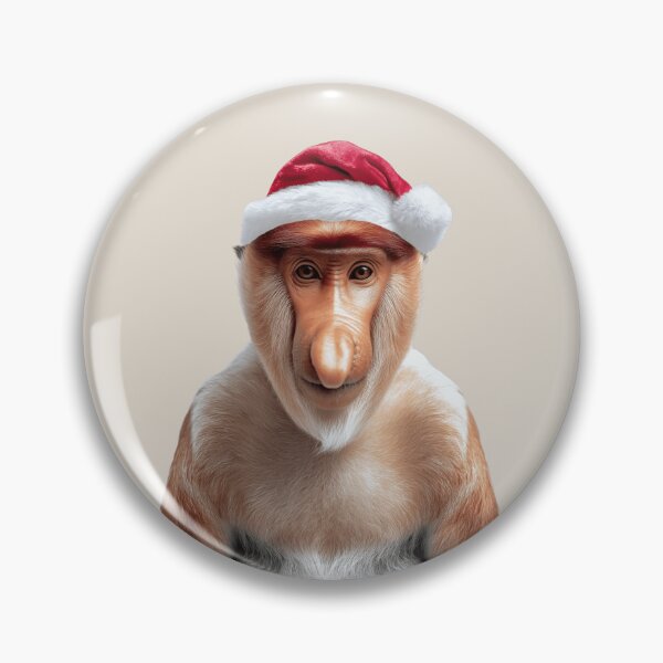 Item preview, Festive Proboscis Monkey in Santa Hat designed and sold by LazyOwlStore.