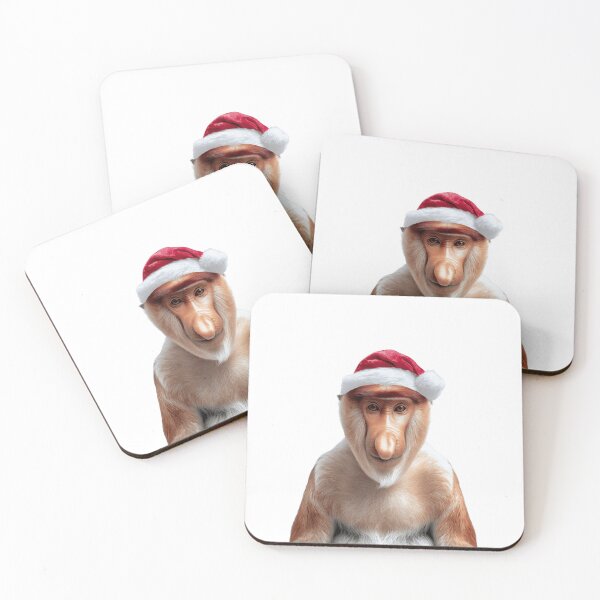 Item preview, Festive Proboscis Monkey in Santa Hat designed and sold by LazyOwlStore.