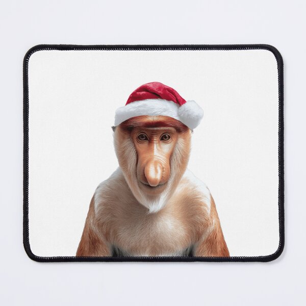 Item preview, Festive Proboscis Monkey in Santa Hat designed and sold by LazyOwlStore.