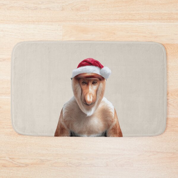 Item preview, Festive Proboscis Monkey in Santa Hat designed and sold by LazyOwlStore.