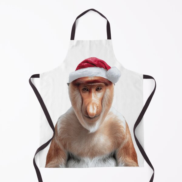 Item preview, Festive Proboscis Monkey in Santa Hat designed and sold by LazyOwlStore.