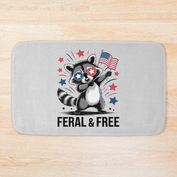 Item preview, Feral & Free Racoon Patriotic 4th July Women Men designed and sold by RuthGAArt.