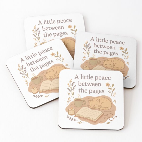 Item preview, A Little Peace Between the Pages – Cozy Cat and Book Reading Nook Illustration designed and sold by inkoutninja.