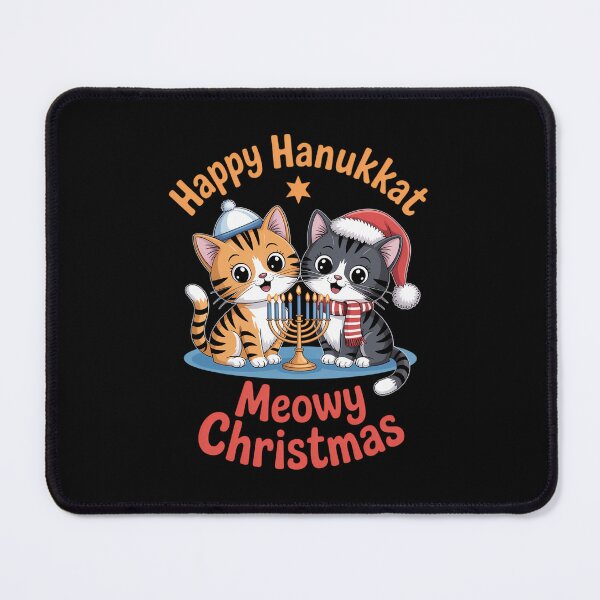 Item preview, Merry Christmas Happy Hanukkah Jewish Christian Cat Lovers designed and sold by PunkNation-Arts.