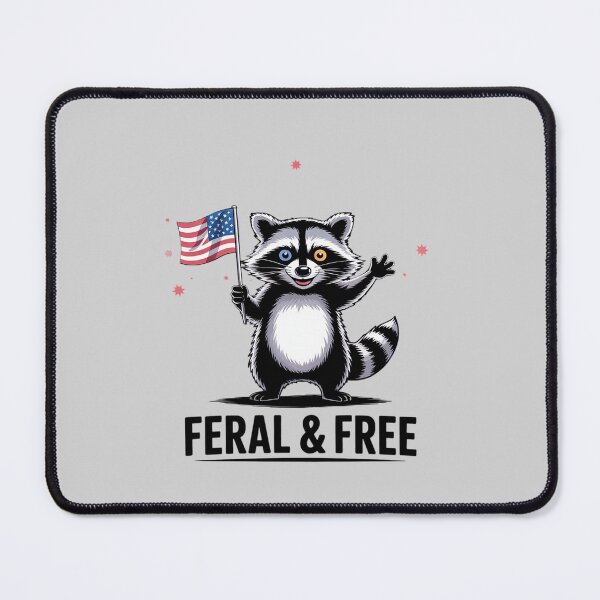 Item preview, Feral and Free Patriotic Racoon 4th July designed and sold by RuthGAArt.