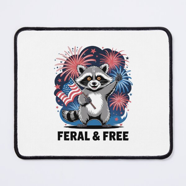 Item preview, Feral And Free Patriotic Racoon And Opossum 4th July17 designed and sold by RuthGAArt.