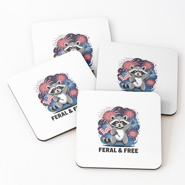 Item preview, Feral And Free Patriotic Racoon And Opossum 4th July17 designed and sold by RuthGAArt.