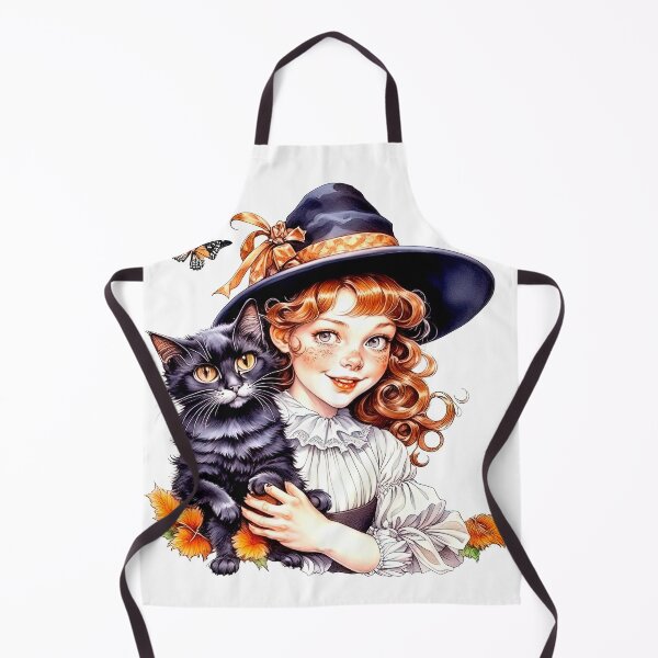 Item preview, Happy Halloween Design with Little Cute Witch And Her Black Cat designed and sold by LanaGustavsson.