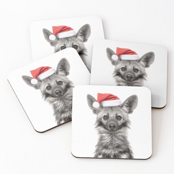 Item preview, Festive Aardwolf in Santa Hat designed and sold by LazyOwlStore.