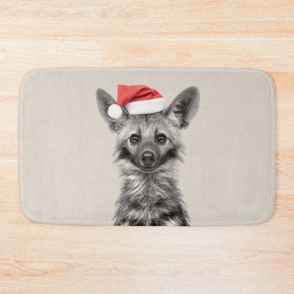 Item preview, Festive Aardwolf in Santa Hat designed and sold by LazyOwlStore.
