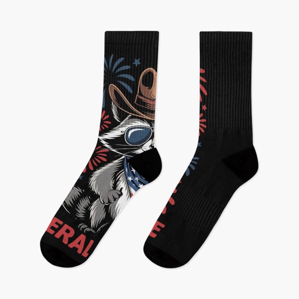 Item preview, Feral And Free Raccoon 4th Of July US Flag Patriotic Cowboy designed and sold by RuthGAArt.
