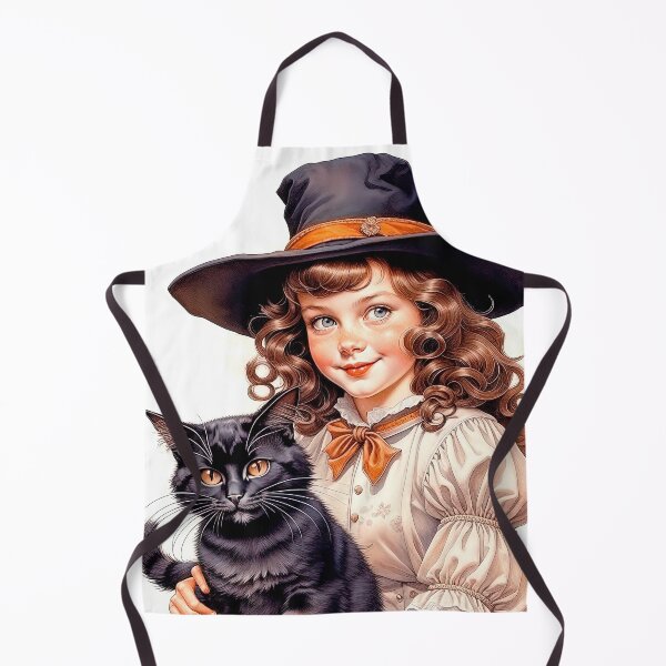 Item preview, Happy Halloween Design with Little Cute Witch And Her Black Cat designed and sold by LanaGustavsson.